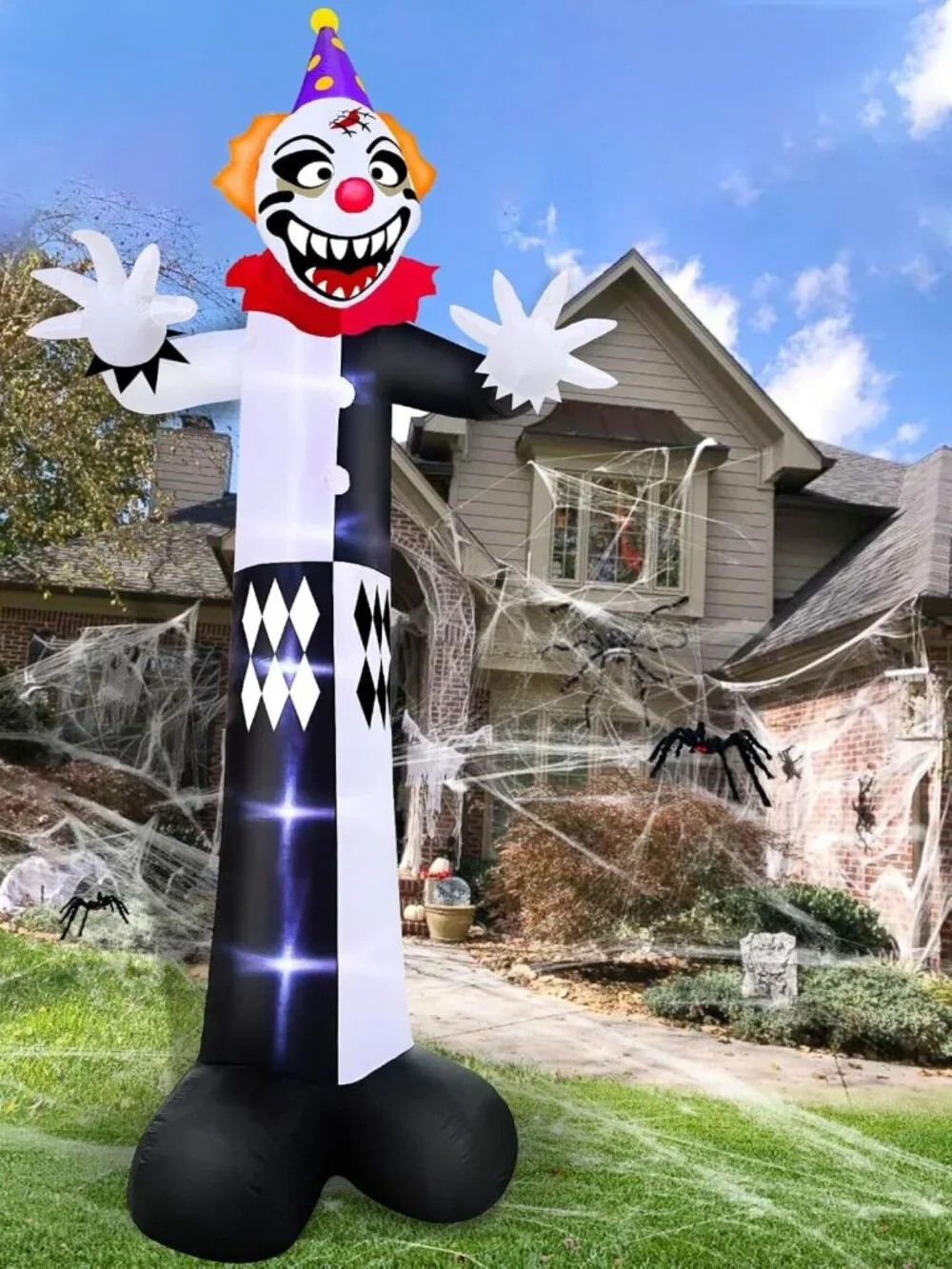 14 Ft Super Tall Halloween Inflatable Clown Decoration - Spooky Outdoor Decor